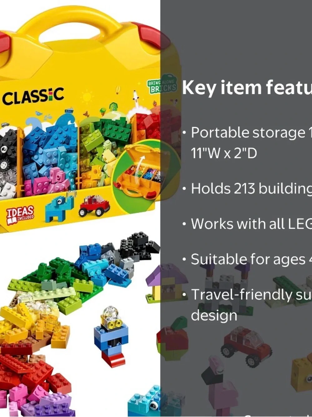 Lego Classic Yellow Carrying Case with Multicolor Bricks
